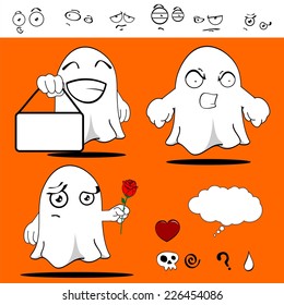 ghost funny cartoon set in vector format very easy to edit