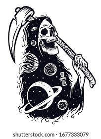 Ghost of the galaxy vector illustration