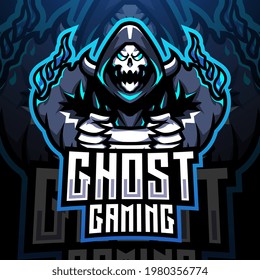 Ghost Gaming Esport Mascot Logo Design Stock Vector (Royalty Free ...