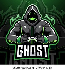 Ghost Gaming Esport Mascot Logo Design Stock Vector (Royalty Free ...