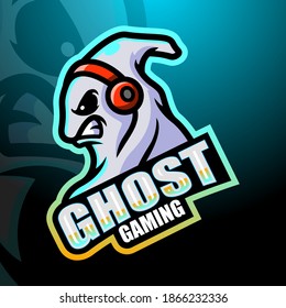 Ghost gaming mascot esport logo design