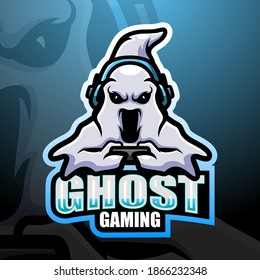 Ghost gaming mascot esport logo design