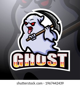 Ghost gaming mascot esport logo design