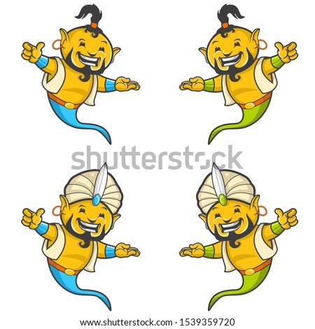 Ghost Genius 7 Mascot Character Illustration Vector Design 