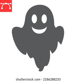 Ghost glyph icon, halloween and scary, ghost vector icon, vector graphics, editable stroke solid sign, eps 10.