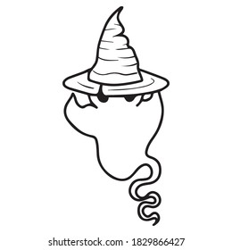 diseño gráfico fantasma ilustración vectorial, icono, dibujo de tatuajes de arte, logotipo, dibujo a mano, uso en impresión