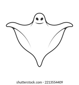 Ghost graphic icon. Ghost sign isolated on white background. Vector illustration