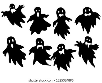 Ghost Halloween. black and white image illustration
