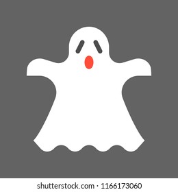 ghost, halloween character set icon, flat design 
