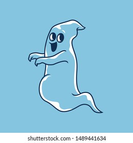 Ghost halloween character vector illustration