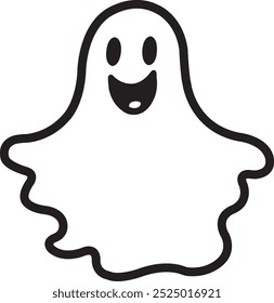 Ghost halloween clip art design on plain white transparent isolated background for card, shirt, hoodie, sweatshirt, apparel, card, tag, mug, icon, poster or badge