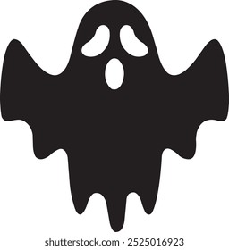 Ghost halloween clip art design on plain white transparent isolated background for card, shirt, hoodie, sweatshirt, apparel, card, tag, mug, icon, poster or badge