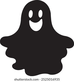 Ghost halloween clip art design on plain white transparent isolated background for card, shirt, hoodie, sweatshirt, apparel, card, tag, mug, icon, poster or badge