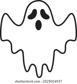 Ghost halloween clip art design on plain white transparent isolated background for card, shirt, hoodie, sweatshirt, apparel, card, tag, mug, icon, poster or badge