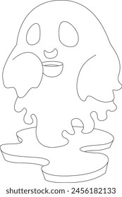 Halloween Fantasma Vector de café Ilustración de arte gráfico