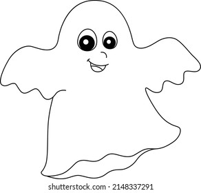 Ghost Halloween Coloring Page Isolated Kids Stock Vector (Royalty Free ...