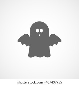 Ghost Halloween Concept  Flat Icon On White Background