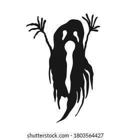 Ghost in halloween day on isolated background