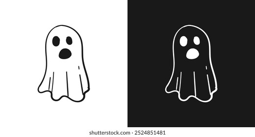 Ghost halloween doodle hand drawing isolated background. Vector illustration