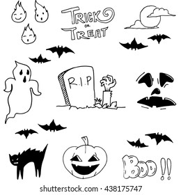 Ghost halloween doodle vector art hand draw