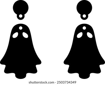 Ghost Halloween earrings jewellery laser cut. Vector templates for cutting