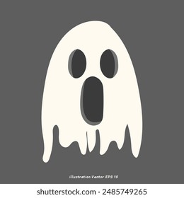 Ghost Halloween elements Vector,  isolated on gray background, Vector illustration EPS 10