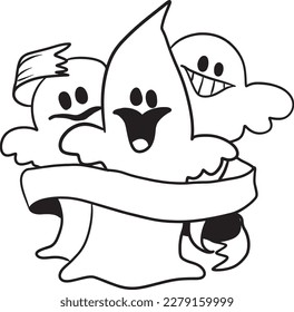 Ghost halloween fun cartoon doodle kawaii anime cute illustration drawing character chibi manga