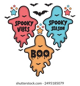 Ghost Halloween, Funny Halloween t Shirt Design, Spooky Season, Spooky Vibes, Boo T shirt Design 