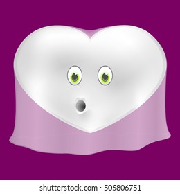 ghost halloween heart, vector symbol, icon