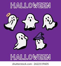 Ghost Halloween holiday cartoon cute color