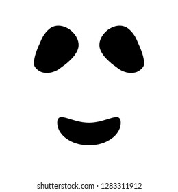 Ghost halloween icon face vector isolated on white background .