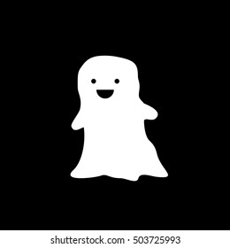 A Ghost Halloween illustration isolated in a black background 