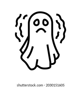 ghost halloween line icon vector. ghost halloween sign. isolated contour symbol black illustration