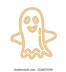 ghost halloween neon light icon