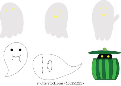 Ghost Halloween No background Vector