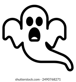 Ghost halloween object icon illustration