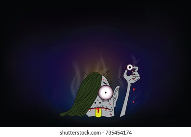 ghost in halloween on background and in vector