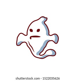 ghost of halloween on white background vector illustration design