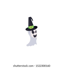 ghost of halloween on white background vector illustration design