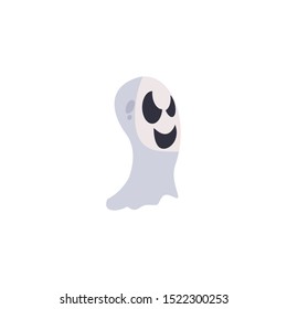 ghost of halloween on white background vector illustration design