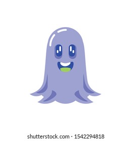 ghost of halloween on white background vector illustration design