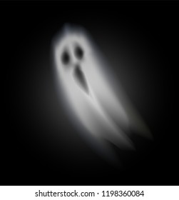 Ghost of halloween with opened mouth and scary eyes isolated icon vector. Dark creature from outer world, soul of dead person haunting evil spirit