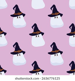 ghost halloween seamless pattern illustration art