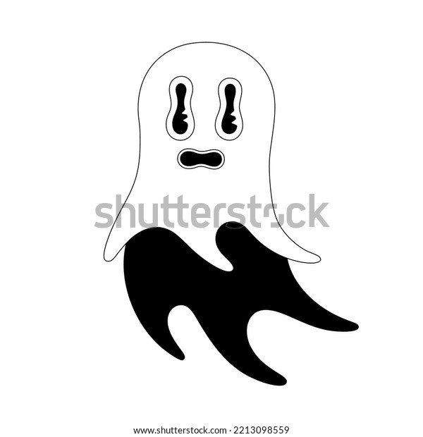 Ghost Halloween Spooky Cartoon Character Isolated Stock Vector Royalty Free 2213098559 8357