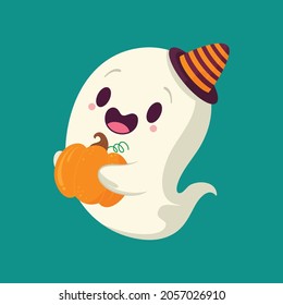 ghost halloween vector cute, cartoon scary