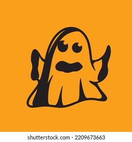Ghost Halloween Vector Cute Mascot Logo Illustration
