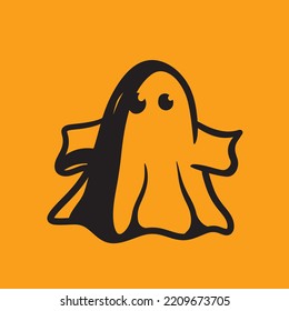 Ghost Halloween Vector Cute Mascot Logo