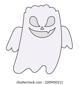 Ghost halloween vector fill line icon illustration