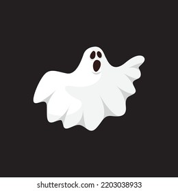 Ghost Hallowen Vector Illustration On Black Background