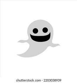 Ilustración vectorial de Hallowen fantasma sobre fondo blanco